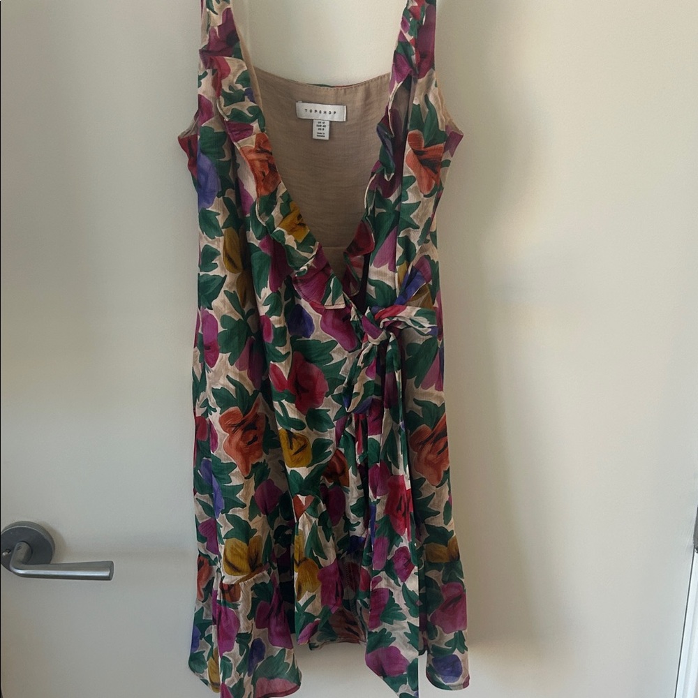 Topshop Multicolor Floral Wrap Dress